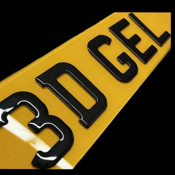 3D gel car number plates for sale.